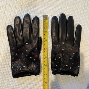 Women’s Black Genuine Leather Gloves with Cashmere Lining Size 7 Small Brand New